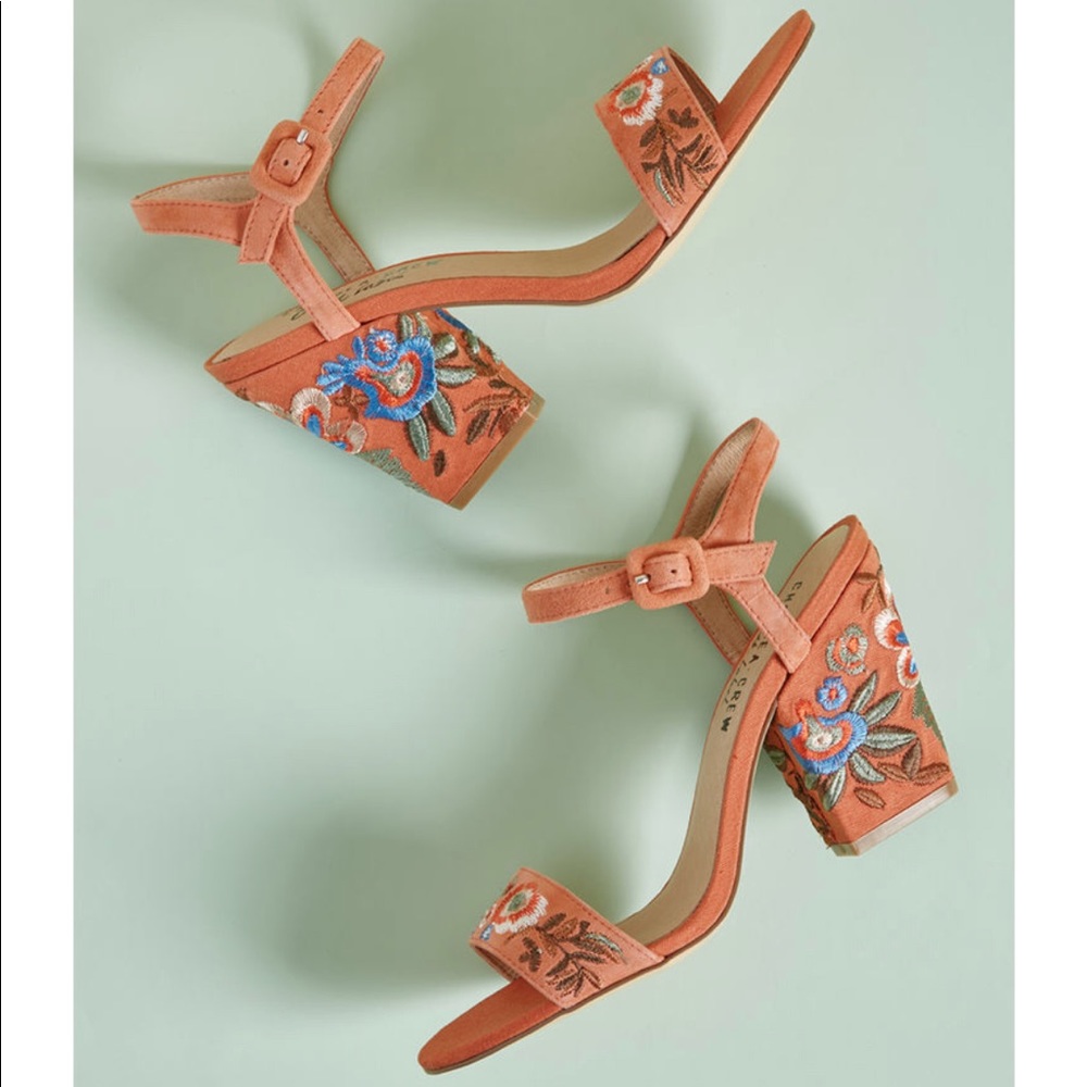 Brand New Chelsea Crew embroidered wedge heels